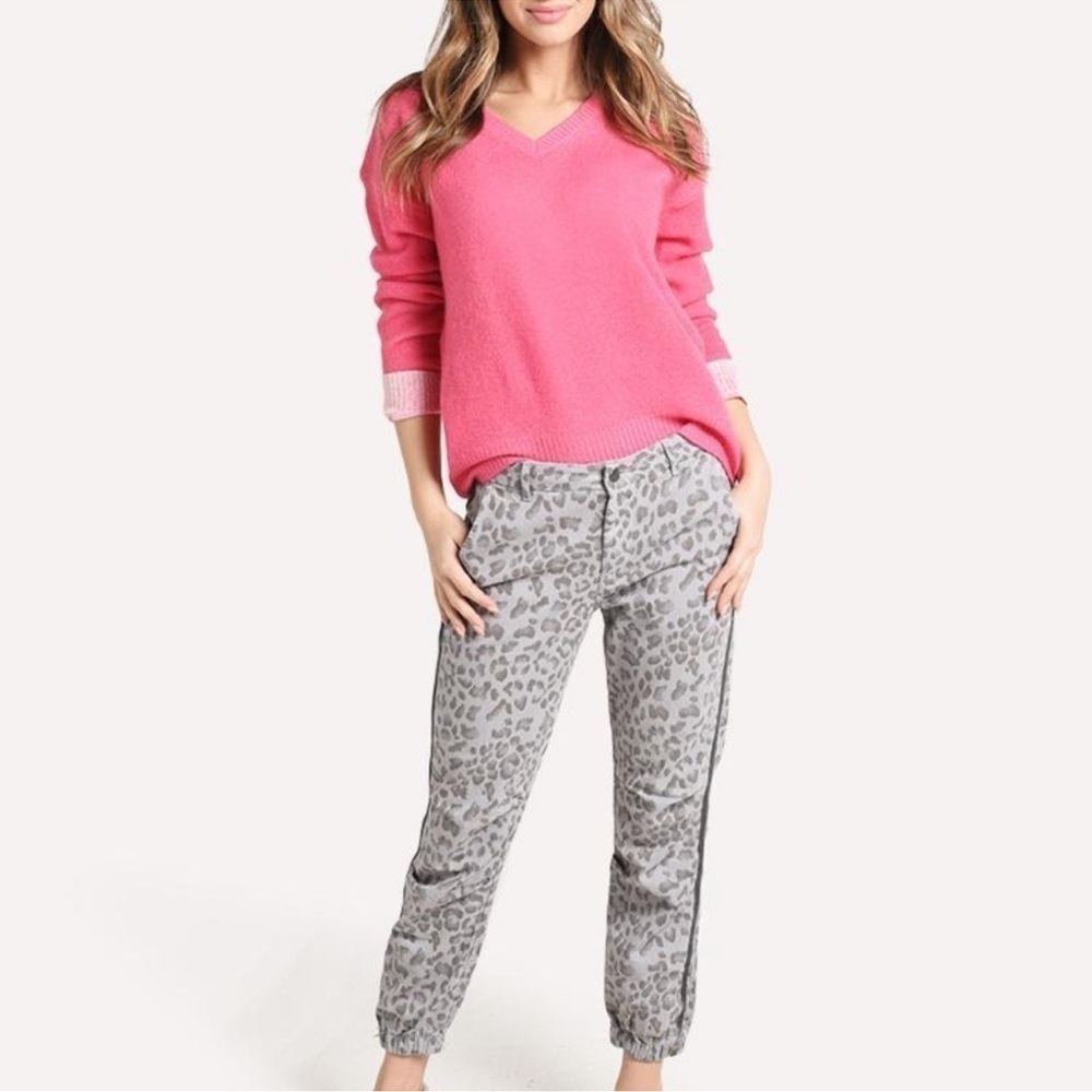Sundry Cotton Twill Zip Leopard Print Jogger Sz 27 - Picture 3 of 16